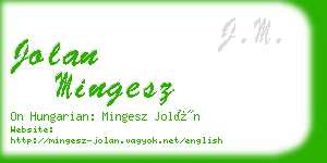 jolan mingesz business card